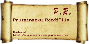 Pruzsinszky Rozália névjegykártya