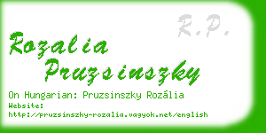 rozalia pruzsinszky business card