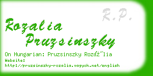 rozalia pruzsinszky business card